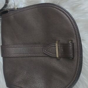 Max & Co Brown Metallic Crossbody Shoulder  Saddle Bag Medium Leather